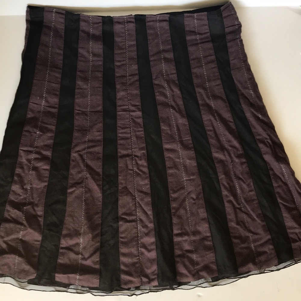 Old Navy Striped Skirt Purple Black 12 Mesh Panel